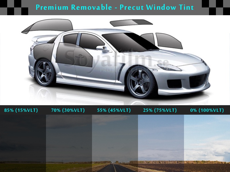 4 olika nyanser avtagbar solfilm 4 nyanser